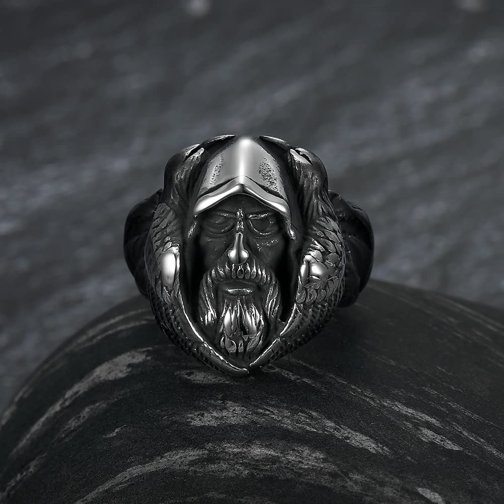 WorldNorse Mythology Odin Wolf Edelstahl Wikinger Ring