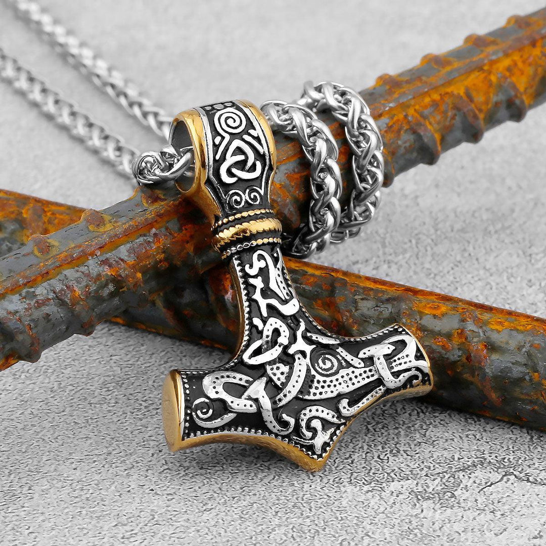 WorldNorse Halskette mit Thors Hammer Anhänger aus Edelstahl