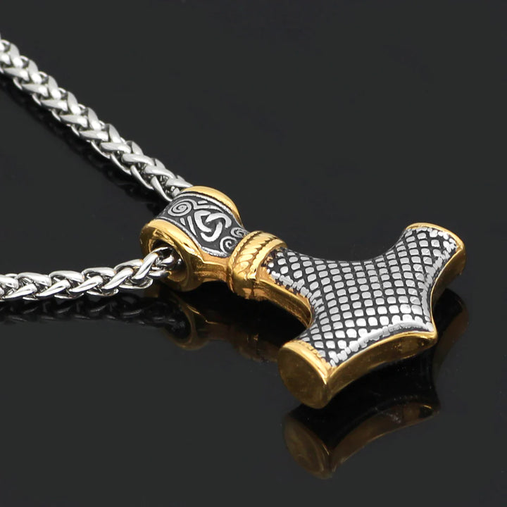 WorldNorse Halskette mit Thors Hammer Anhänger aus Edelstahl