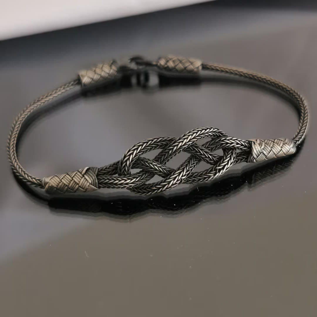 WorldNorse Geflochtenes Armband mit Keltischer Knoten Wikingerknoten
