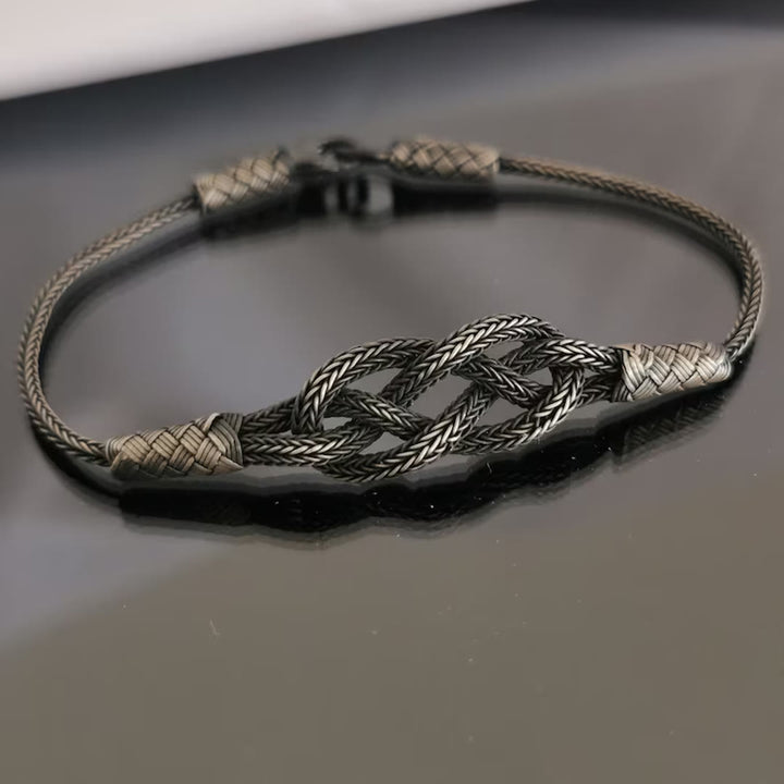 WorldNorse Geflochtenes Armband mit Keltischer Knoten Wikingerknoten