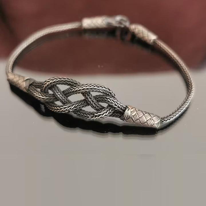 WorldNorse Geflochtenes Armband mit Keltischer Knoten Wikingerknoten