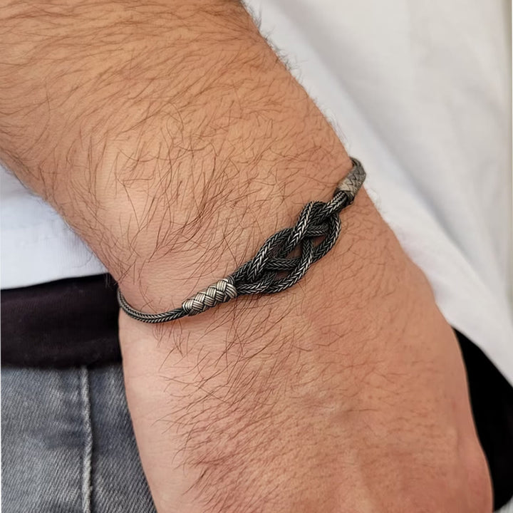 WorldNorse Geflochtenes Armband mit Keltischer Knoten Wikingerknoten