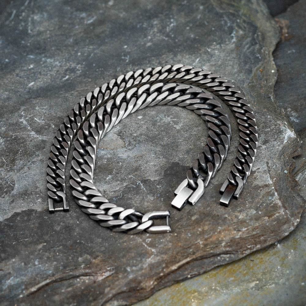 WorldNorse Dickes kubanisches Kettenarmband mit Drachenmuster