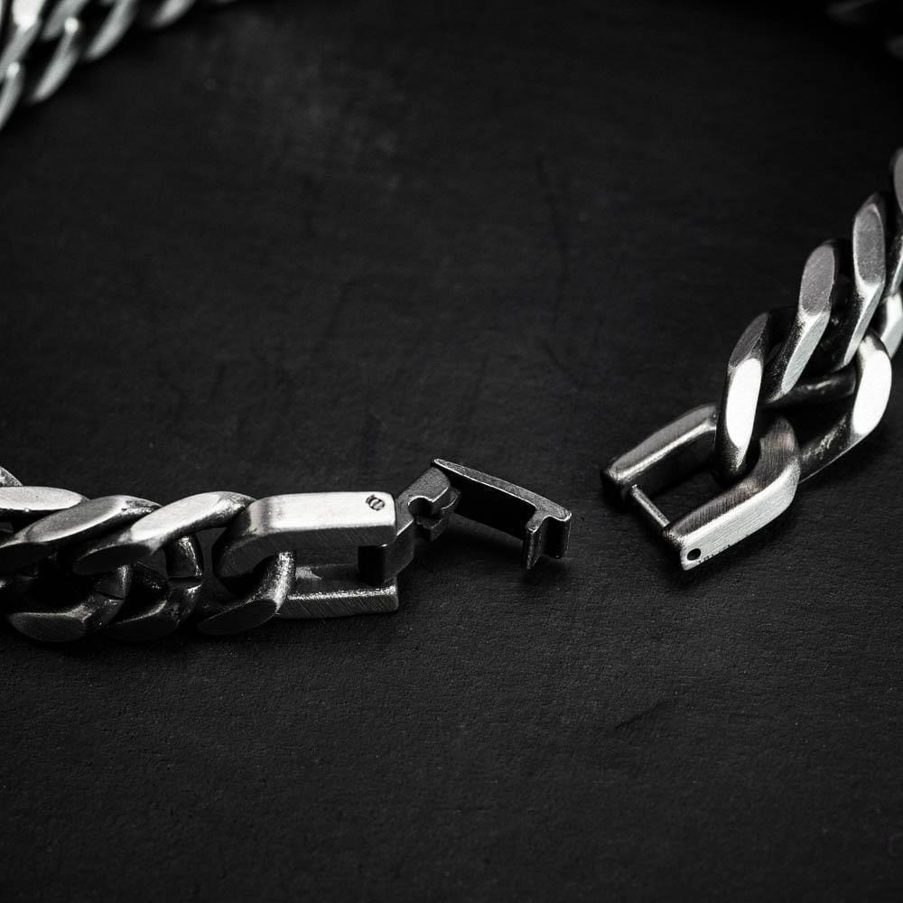 WorldNorse Dickes kubanisches Kettenarmband mit Drachenmuster