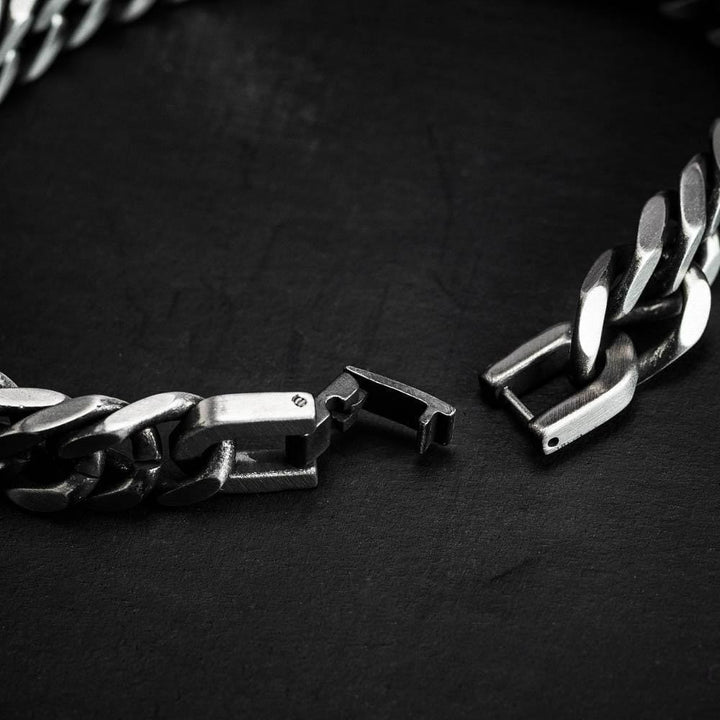 WorldNorse Dickes kubanisches Kettenarmband mit Drachenmuster