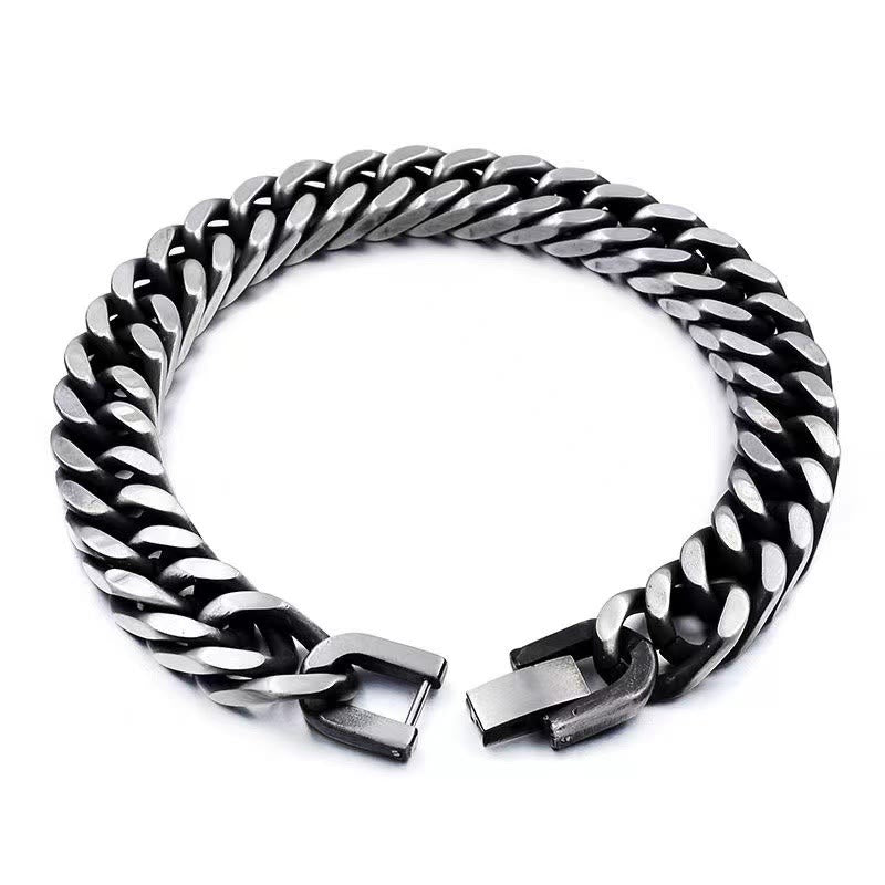 WorldNorse Dickes kubanisches Kettenarmband mit Drachenmuster