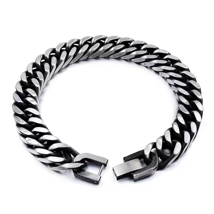 WorldNorse Dickes kubanisches Kettenarmband mit Drachenmuster