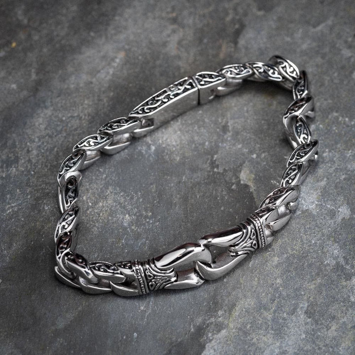 WorldNorse Retro-Totem-Armband mit Keltischer Knoten und dicken Panzergliedern