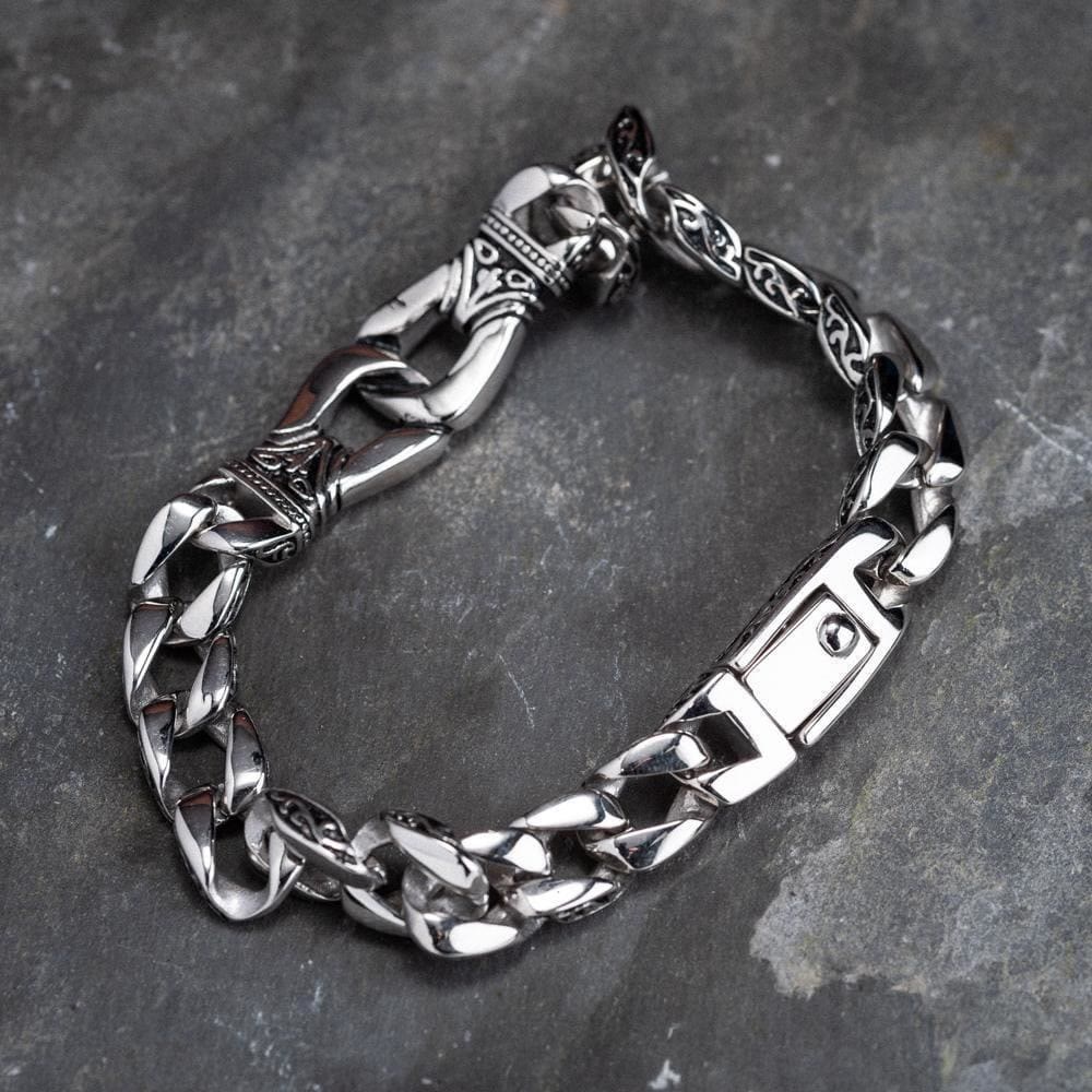 WorldNorse Retro-Totem-Armband mit Keltischer Knoten und dicken Panzergliedern