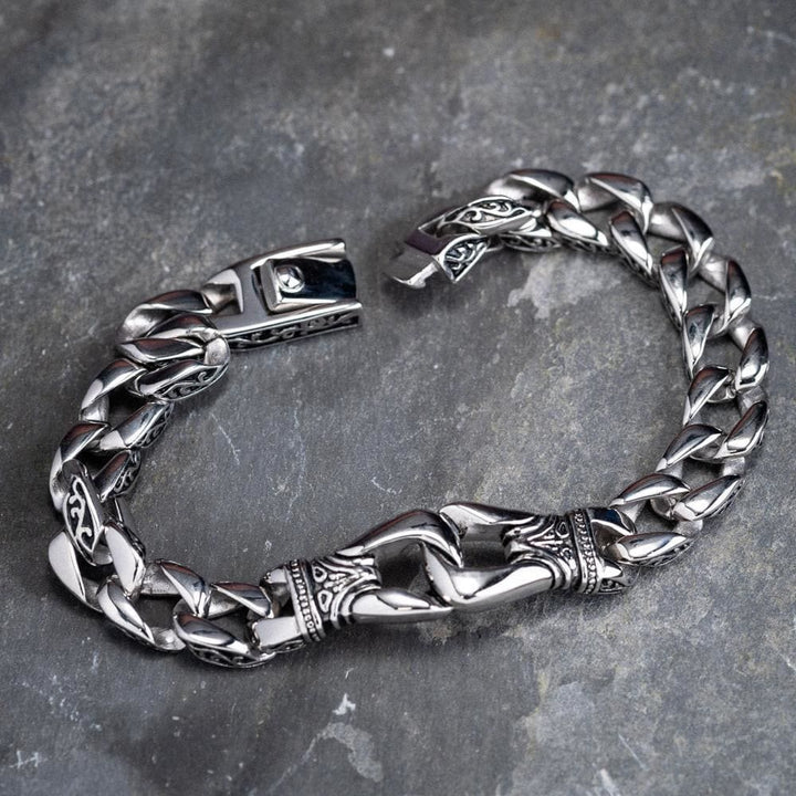 WorldNorse Retro-Totem-Armband mit Keltischer Knoten und dicken Panzergliedern