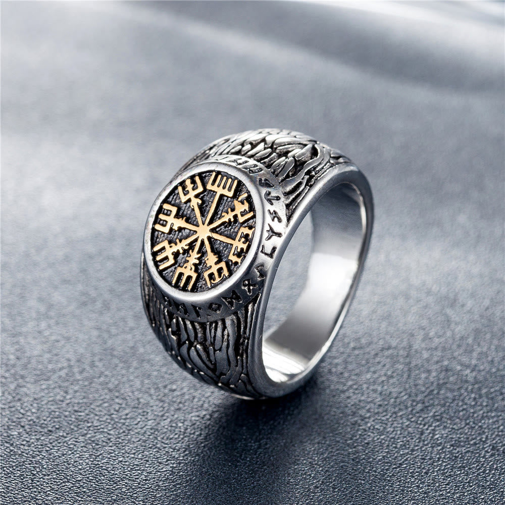 WorldNorse Odin Vegvisir und Rune -Ring
