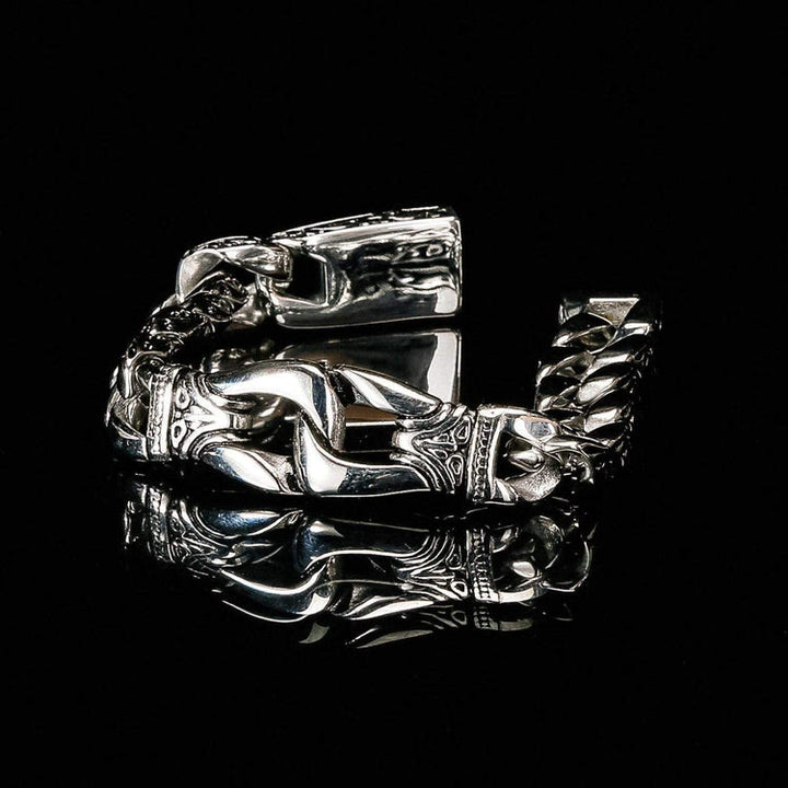 WorldNorse Retro-Totem-Armband mit Keltischer Knoten und dicken Panzergliedern