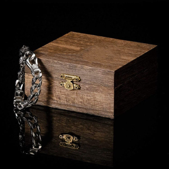 WorldNorse Retro-Totem-Armband mit Keltischer Knoten und dicken Panzergliedern