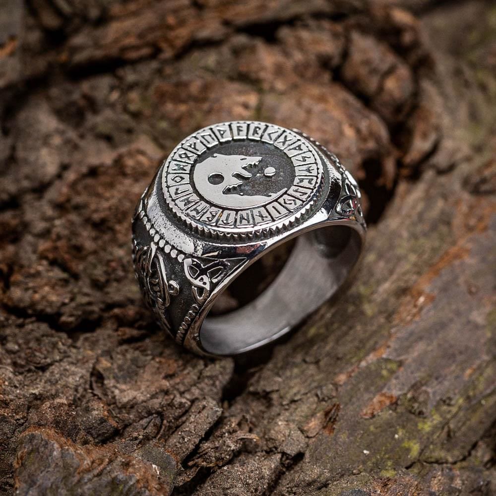 WorldNorse Wikinger-Siegel Wolf Rune -Ring