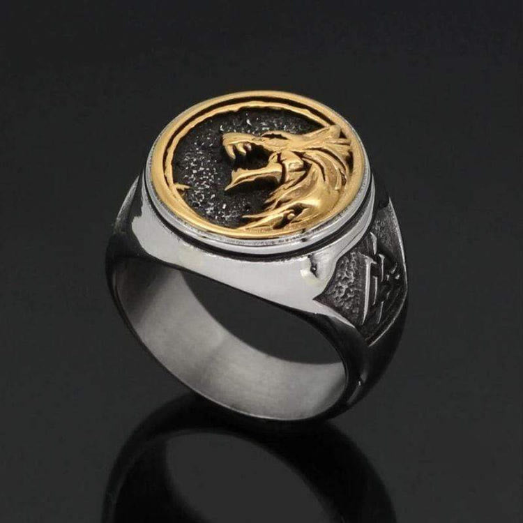 WorldNordischer Wikinger- Wolf - Valknut -Ring