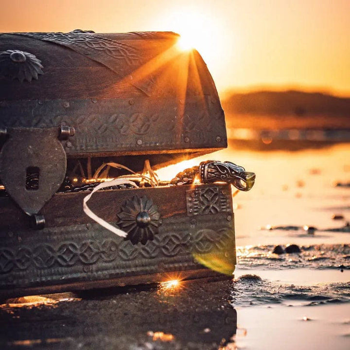 WorldNorse Viking Zweifarbiges Fenrir-Wolfskopf-Armband - image 3