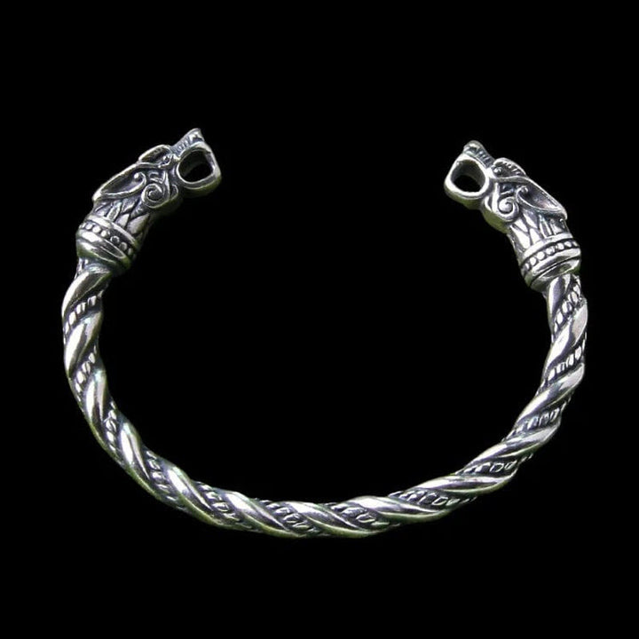 WorldNorse Viking Zweifarbiges Fenrir-Wolfskopf-Armband - image 1
