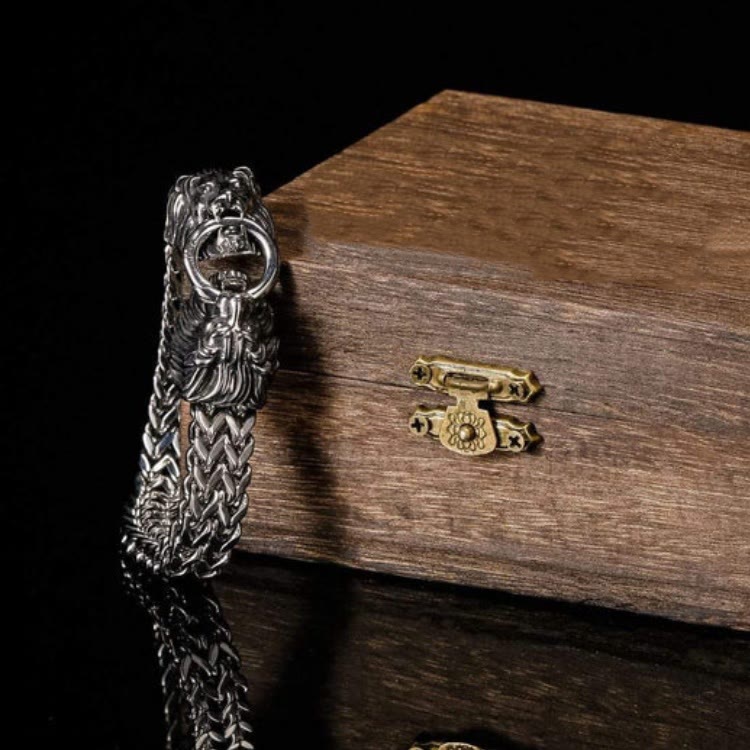 WorldNorse Wikinger-Armband mit doppeltem Löwenkopf