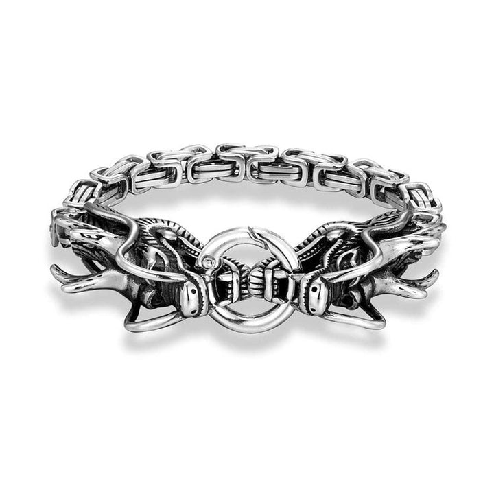 WorldNorse Armband mit zweiköpfigem Drachen aus der nordischen Mythologie