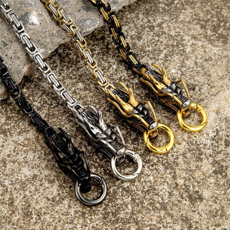 WorldNorse Armband mit zweiköpfigem Drachen aus der nordischen Mythologie