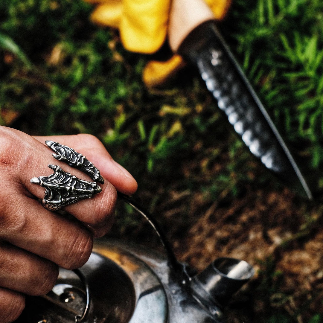WorldNorse Retro-Drache, geschnitzter Drachenschuppenring