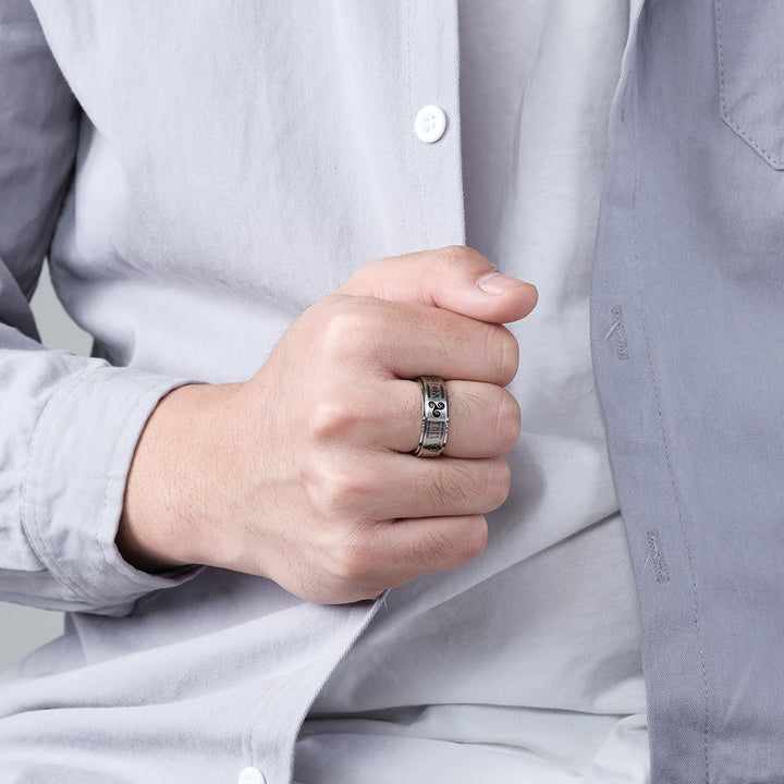 WorldNorse Viking Symbol Valknut Mjölnir Rune Triquetra Drehbarer Ring