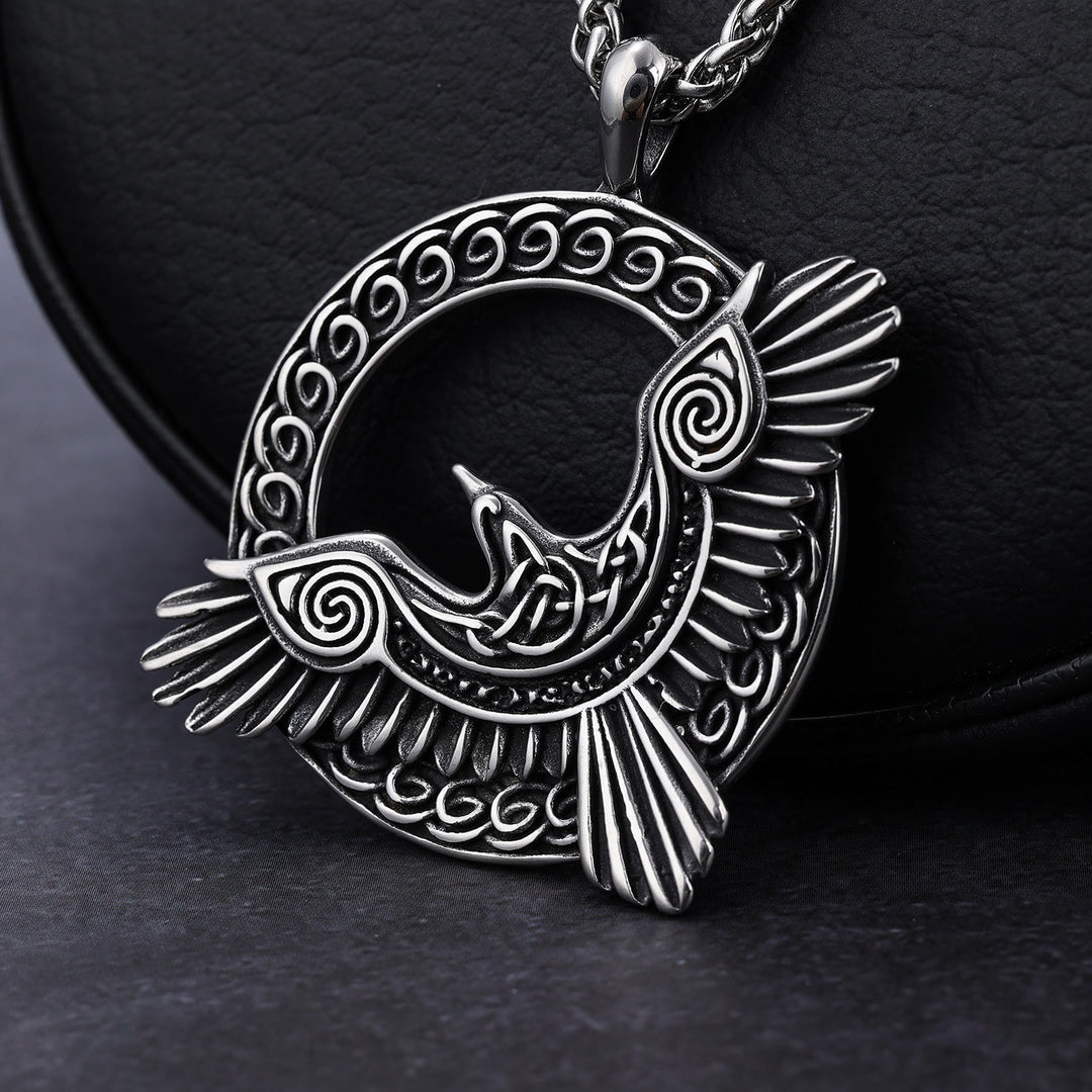 WorldNorse Anhänger mit Ton Wikinger Raven Design Halskette