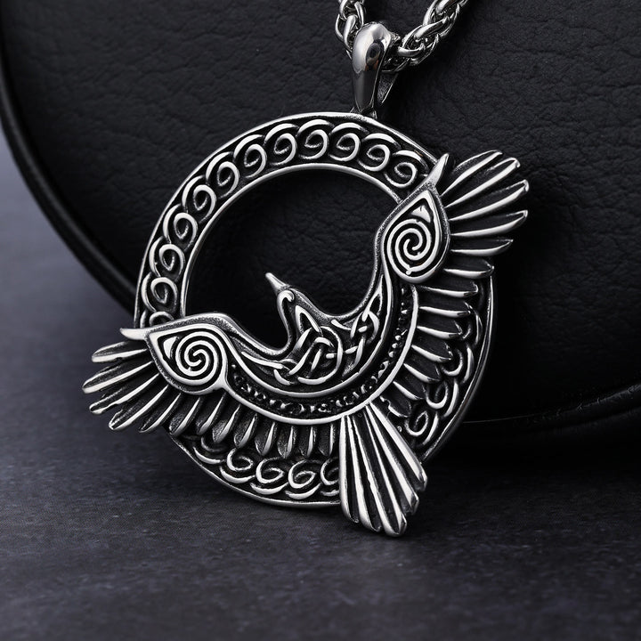 WorldNorse Anhänger mit Ton Wikinger Raven Design Halskette