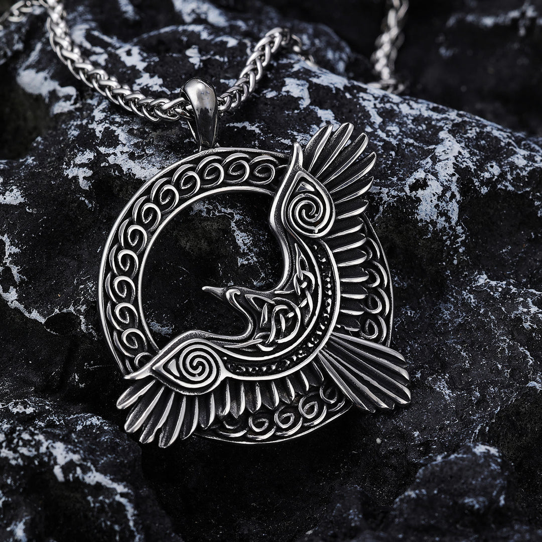 WorldNorse Anhänger mit Ton Wikinger Raven Design Halskette