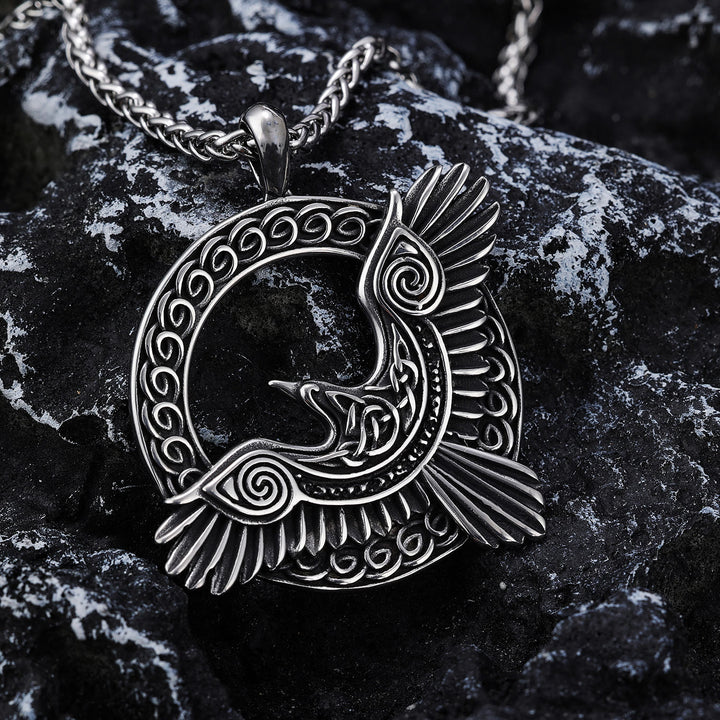 WorldNorse Anhänger mit Ton Wikinger Raven Design Halskette