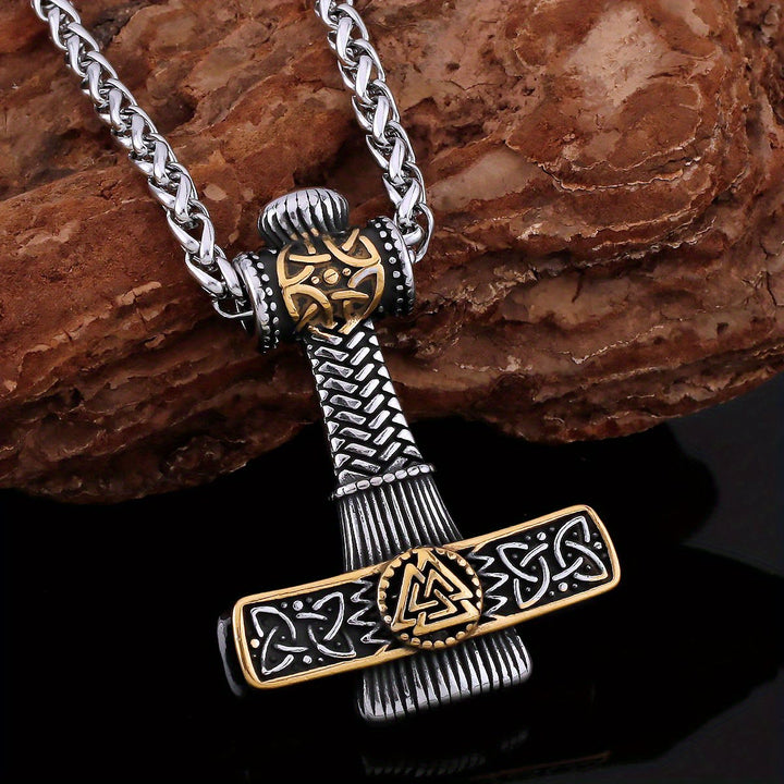 WorldNorse Valknut Skandinavische Wikinger-Kreuz-Amulett-Halskette