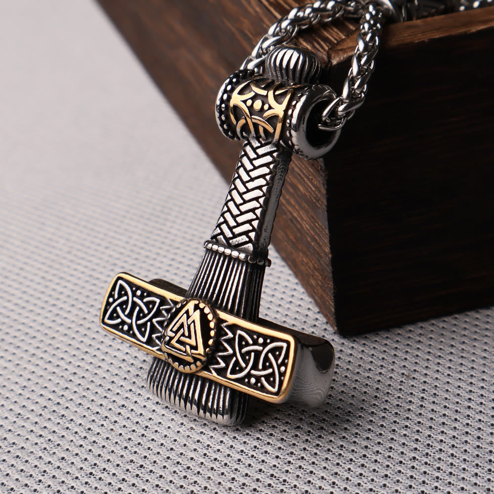 WorldNorse Valknut Skandinavische Wikinger-Kreuz-Amulett-Halskette