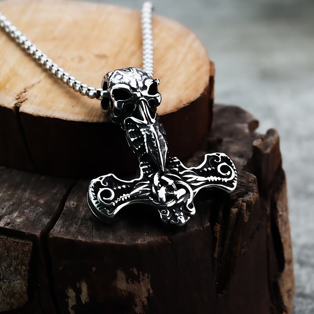 WorldNorse Halskette im nordischen Stil Mjölnir Thors Hammer
