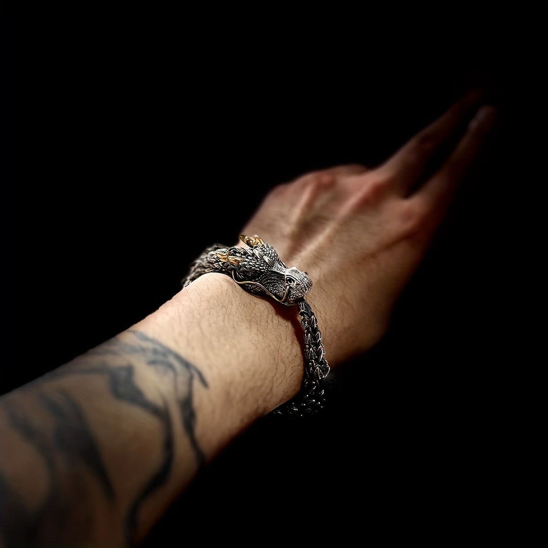 WorldNorse handgefertigtes dreidimensionales Drachenarmband