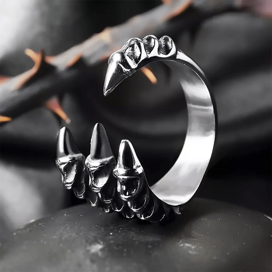WorldNorse Scharfer Drachen-Tierklauenring