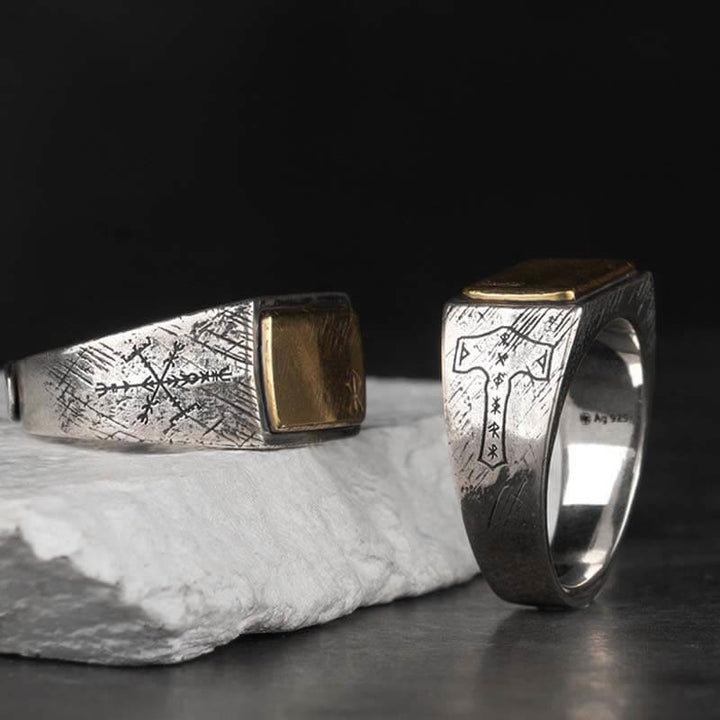 WorldNorse 925 Sterling Silber Segen der Runen Ring