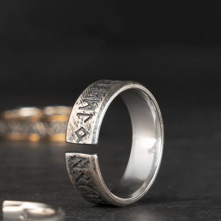 WorldNorse 925 Sterling Silber Wikinger-Ring mit Rune