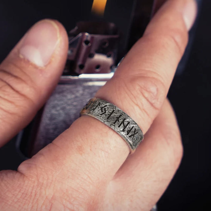 WorldNorse 925 Sterling Silber Wikinger-Ring mit Rune