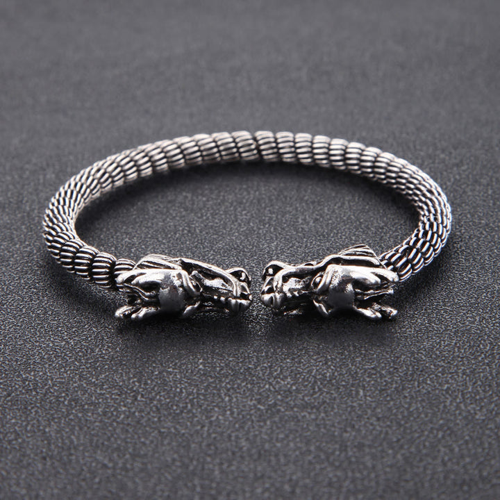 WorldNorse Domineering Doppel-Drachenkopf-Armband