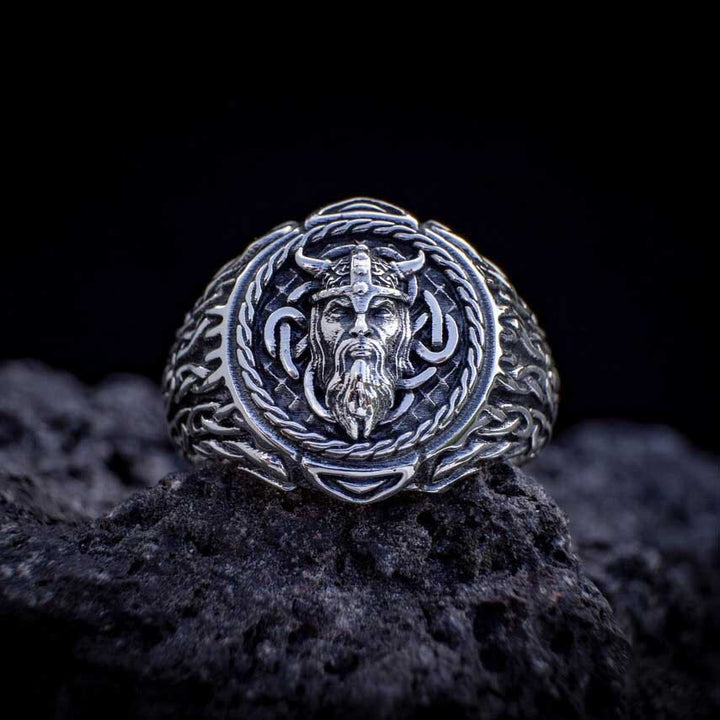 WorldNorse Odin-Kopf-Totem-Stammes- Keltischer Knoten -Ring