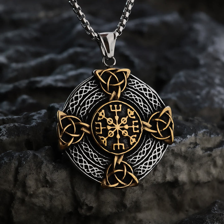 WorldNorse Vegvisir – Dreifache Halskette mit Keltischer Knoten
