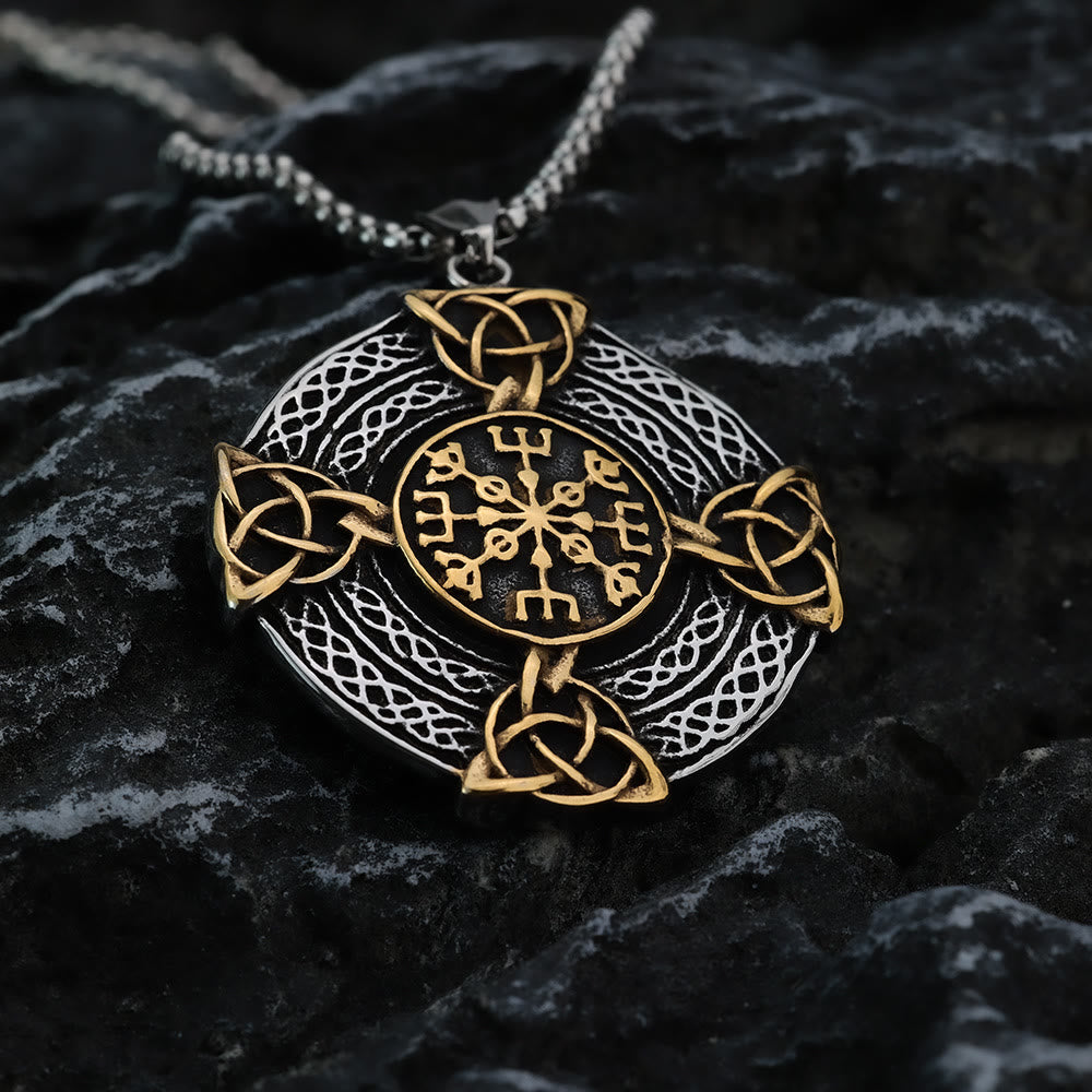 WorldNorse Vegvisir – Dreifache Halskette mit Keltischer Knoten