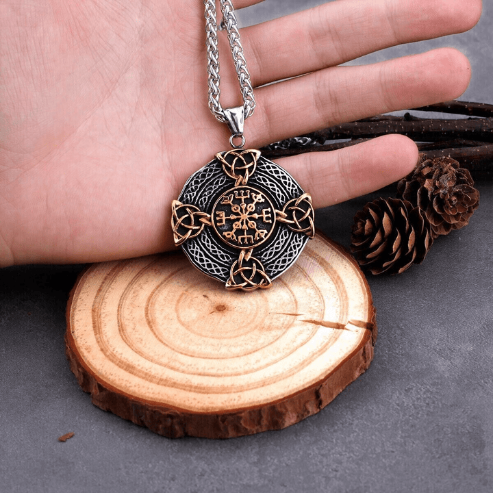 WorldNorse Vegvisir – Dreifache Halskette mit Keltischer Knoten