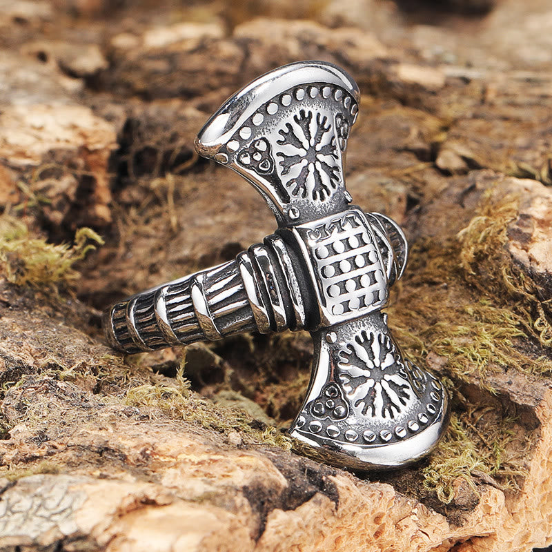 WorldNorse Doppelseitiger Axt- Mjölnir -Ring