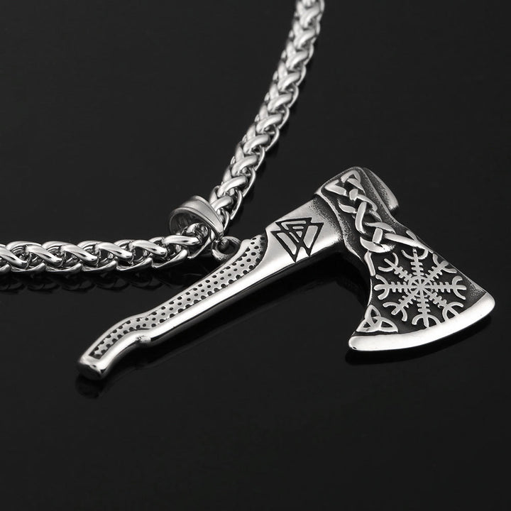 WorldNorse Wikinger Axt Halskette mit nordischen Mythologie-Symbolen
