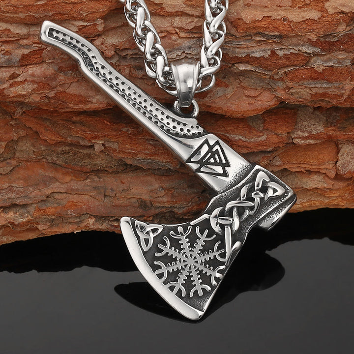 WorldNorse Wikinger Axt Halskette mit nordischen Mythologie-Symbolen