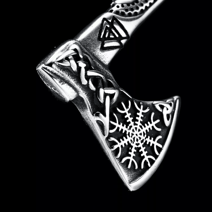 WorldNorse Wikinger Axt Halskette mit nordischen Mythologie-Symbolen