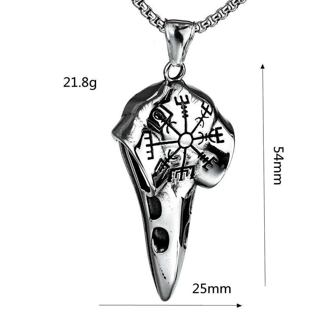 WorldNordische Halskette mit Raven und Krähenkopf von Vegvisir