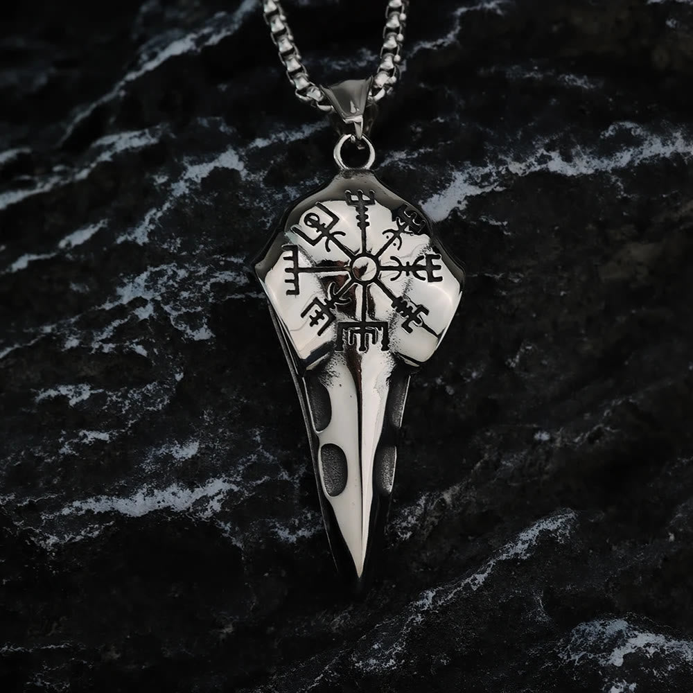 WorldNordische Halskette mit Raven und Krähenkopf von Vegvisir